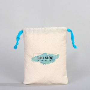 Fabric Pouch 6" W x 8" H (15.5 cm x 20 cm) - Turquoise Handle (Customize) - Pamusan.com