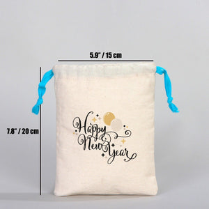 Fabric Pouch 6" W x 8" H (15.5 cm x 20 cm) - Turquoise Handle (Customize) - Pamusan.com