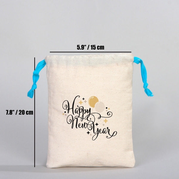 Fabric Pouch 6" W x 8" H (15.5 cm x 20 cm) - Turquoise Handle (Customize) - Pamusan.com