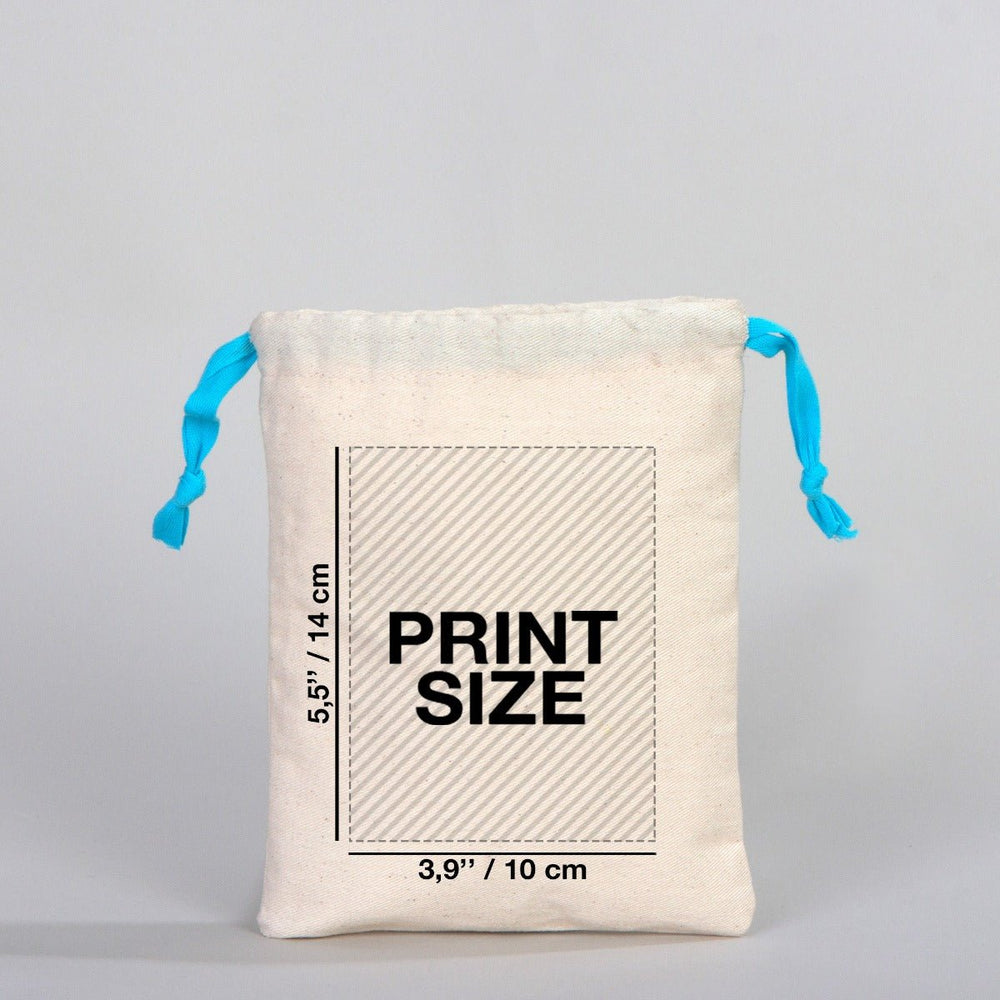 Fabric Pouch 6" W x 8" H (15.5 cm x 20 cm) - Turquoise Handle (Customize) - Pamusan.com