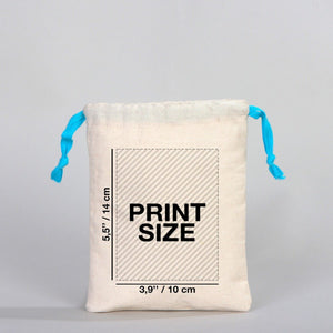 Fabric Pouch 6" W x 8" H (15.5 cm x 20 cm) - Turquoise Handle (Customize) - Pamusan.com