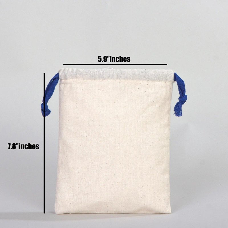 Fabric Pouch 6" W x 8" H – Dark Blue Drawstring - Pamusan.com