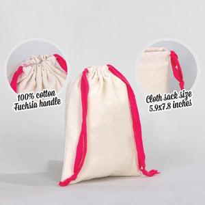 Fabric Pouch 6" W x 8" H – Fushia Drawstring - Pamusan.com