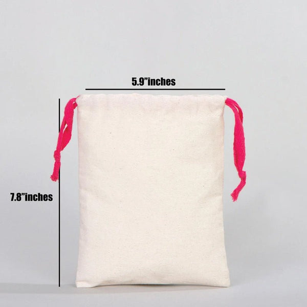 Fabric Pouch 6" W x 8" H – Fushia Drawstring - Pamusan.com