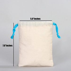 Fabric Pouch 6" W x 8" H – Turquoise Drawstring - Pamusan.com