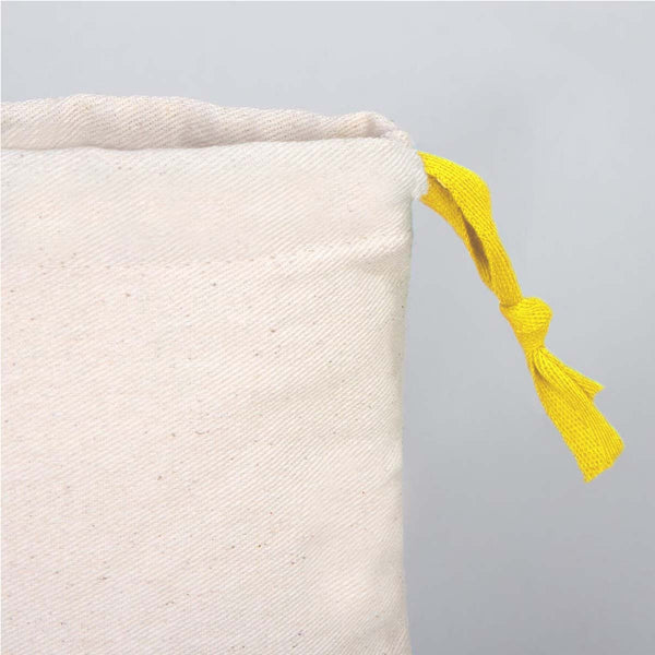Fabric Pouch 6" W x 8" H – Yellow Drawstring - Pamusan.com