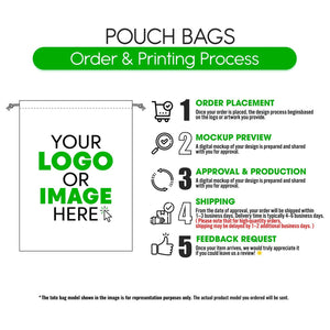 Fabric Pouch 8" W x 12" H (20 cm x 30 cm) - (Customize) - Pamusan.com