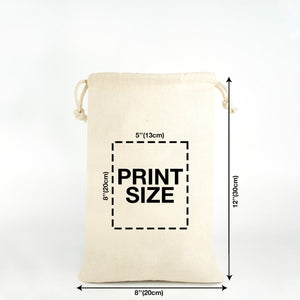 Fabric Pouch 8" W x 12" H (20 cm x 30 cm) - (Customize) - Pamusan.com