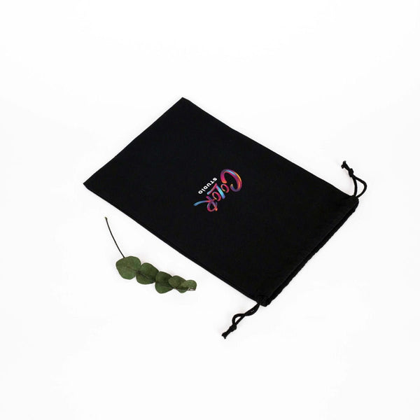 Fabric Pouch 8" W x 12" H – Black (customizable) - Pamusan.com