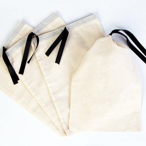 Fabric Pouch Bag with Black Ribbon – 8x12 Inches (Non - Printed) - Pamusan.com
