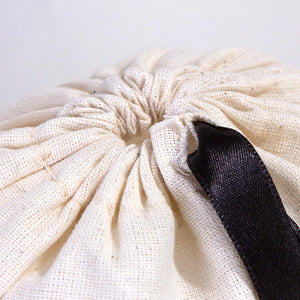 Fabric Pouch Bag with Black Ribbon – 8x12 Inches (Non - Printed) - Pamusan.com
