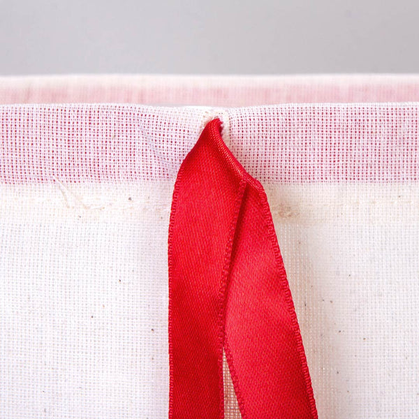 Fabric Pouch Bag with Red Ribbon – 12x16 Inches - Pamusan.com
