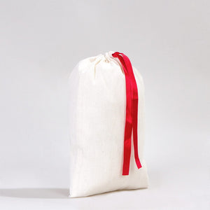 Fabric Pouch Bag with Red Ribbon – 8x12 Inches - Pamusan.com
