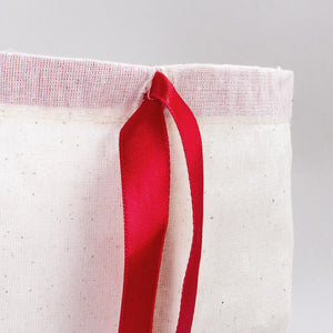 Fabric Pouch Bag with Red Ribbon – 8x12 Inches - Pamusan.com