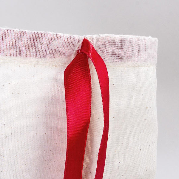 Fabric Pouch Bag with Red Ribbon – 8x12 Inches - Pamusan.com