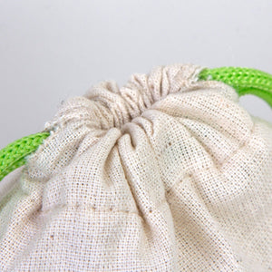Fabric Pouch 4" W x 5" H (10 cm x 13 cm) - Green Handle (Customize) - Pamusan.com