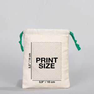 Fabric Pouch 6" W x 8" H (15.5 cm x 20 cm) - Green Handle (Customize) - Pamusan.com