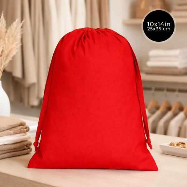 Fabric Pouch Red - 10" x 14"(25 cm x 35 cm) - 4 oz - Pamusan.com