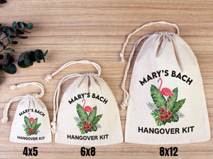 Flamingo Hangover Kit Bags - Party Recovery Surival kit Bags - Custom Name Hangover bags - Pamusan.com