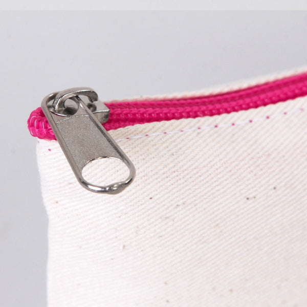 Fuchsia Zipper Custom Cotton Pouch – 8"x6" Personalized Clutch Bag - Pamusan.com