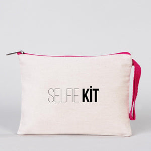 Fuchsia Zipper Custom Cotton Pouch – 8"x6" Personalized Clutch Bag - Pamusan.com