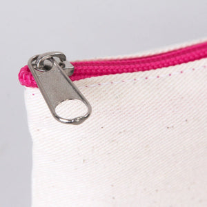 Fuchsia Zippered Cotton Pouch – 8"x6" Plain & Durable Clutch Bag - Pamusan.com