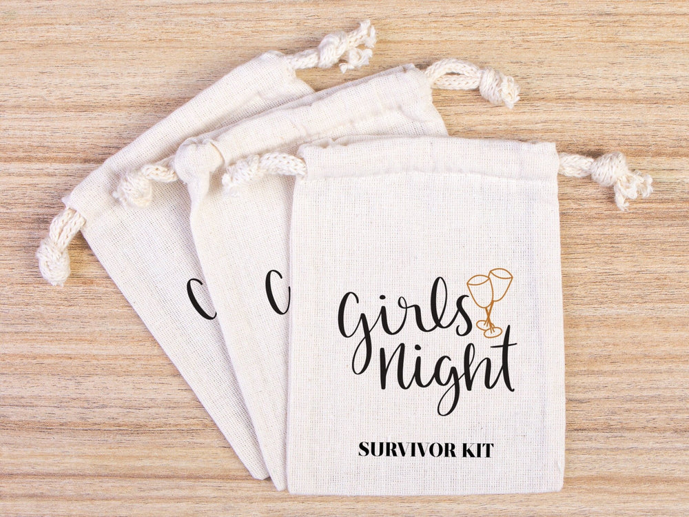 Girl's Night Survivor Kits, Oh Shit Kit hangover Bag, Recover Kit Bags, Custom With Your name or Design, Bachelorette Party, Girls Trip - Pamusan.com