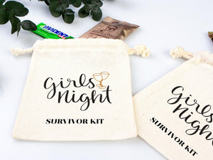 Girl's Night Survivor Kits, Oh Shit Kit hangover Bag, Recover Kit Bags, Custom With Your name or Design, Bachelorette Party, Girls Trip - Pamusan.com