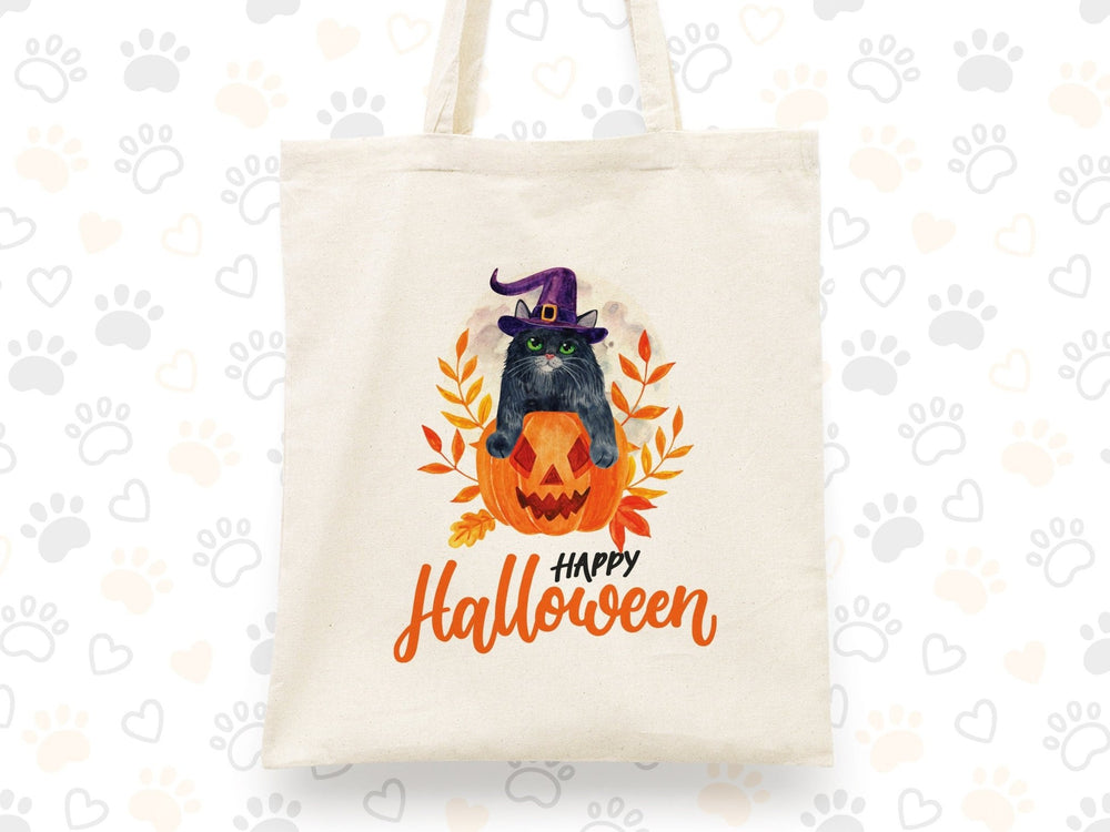 Halloween Gift Bags with Pumpkin, Candy Tote Bag, Personalized Halloween Purse, Kids Candy Bags İdea - Pamusan.com