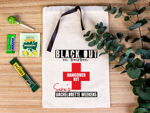 Hangover bags with Black Ribbon 2 different Sizes, Wedding Recovery Kit Hen Party Bachelorette Birthday Party - Pamusan.com