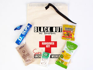 Hangover bags with Black Ribbon 2 different Sizes, Wedding Recovery Kit Hen Party Bachelorette Birthday Party - Pamusan.com