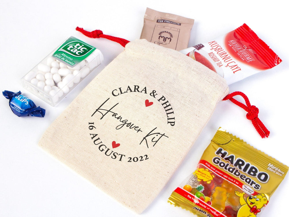 Hangover Kit Bags - 4"W x 5"H (10 cm x 13 cm) Party Recoveryt Kit Bags - Surival kit pouch - Custom Hangover bags