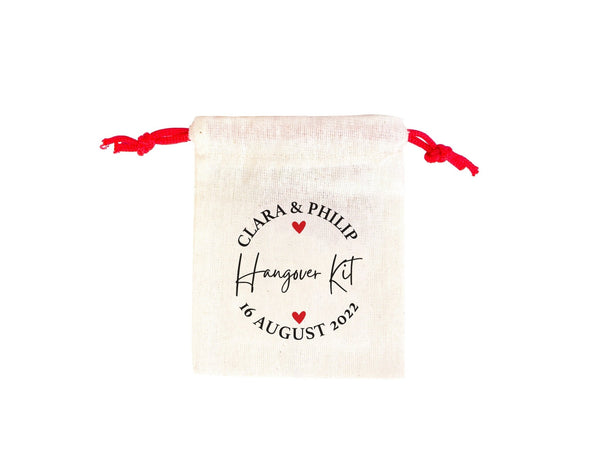 Hangover Kit Bags - 4"W x 5"H (10 cm x 13 cm) Party Recoveryt Kit Bags - Surival kit pouch - Custom Hangover bags - Bachelorette Party - Pamusan.com