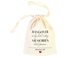 Hangover Only Last A Day, Memories Last Forever Bags - Hangover Kit Bags - Wedding Recovery Kit - Hen Party - Bachelorette Birthday Party - Pamusan.com