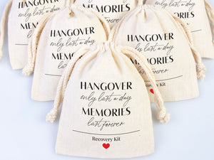 Hangover Only Last A Day, Memories Last Forever Bags - Hangover Kit Bags - Wedding Recovery Kit - Hen Party - Bachelorette Birthday Party - Pamusan.com
