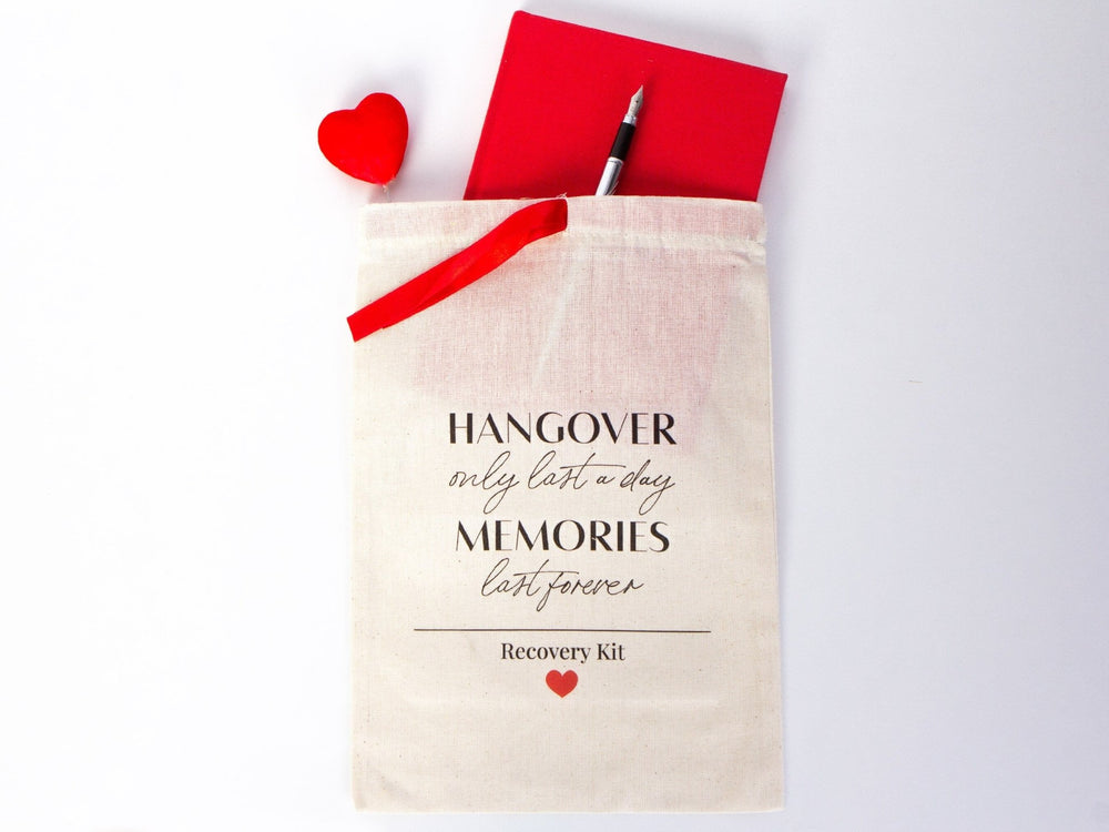 Hangover Only Last A Day Memories Last Forever Bags, Red Ribbon bags, Wedding Recovery Kit Hen Party Bachelorette Birthday Party - Pamusan.com