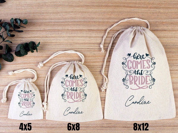 Here Comes The Bride Hangover Bag, Recover kit Bags, Custom With Your name or Design, Bachelorette Party, Survival Kits, Hangover Kits - Pamusan.com