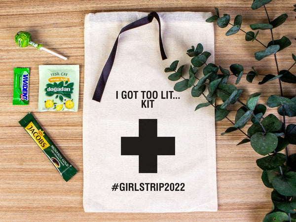 I Got To Lit Kit Bags, Hangover Kit Bags, Custom Print Party Wedding Bags, Girls Party Bags, bachelorette or Birthday Celebration Party Bags - Pamusan.com