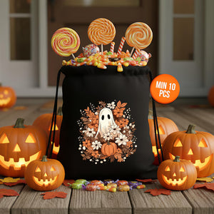 Personalized Halloween Drawstring Candy Bags with 12 Designs