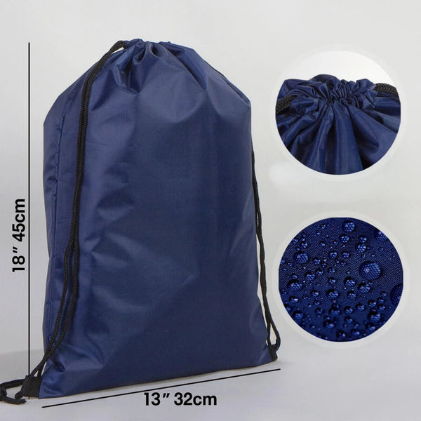 Impertex Drawstring Backpack 13×18 in (32×45 cm) – Navy Blue - Pamusan.com