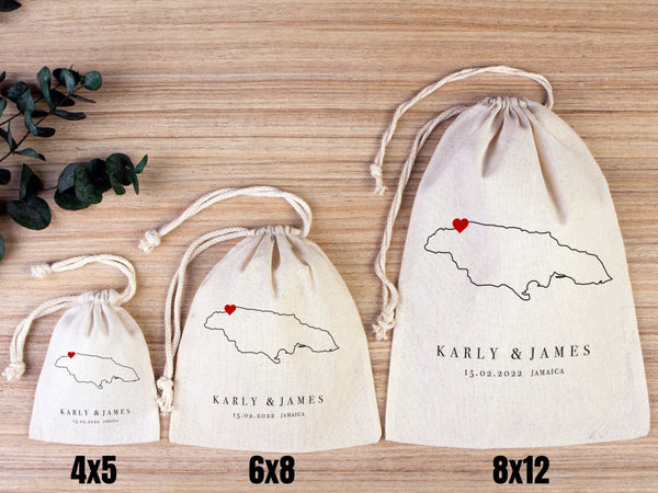 Jamaica Wedding Welcome Tote Bags - Wedding Tote Bags - Custom With Your name or Design - Bachelorette Tote - Tote Bags - Pamusan.com