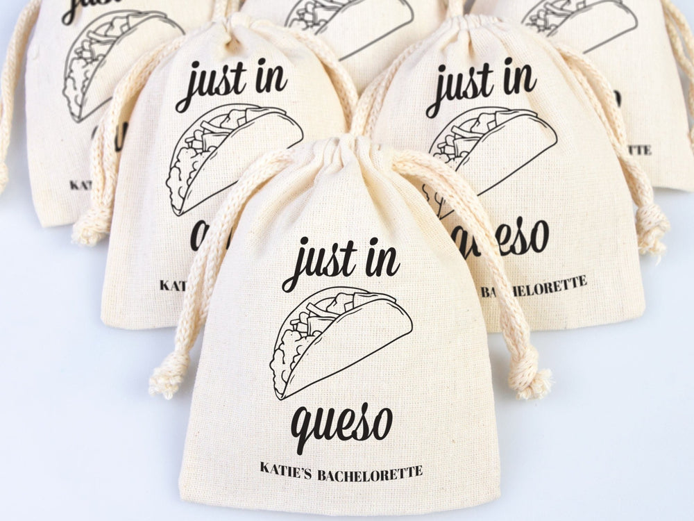 Just in queso bags Hangover kit Bags, Party Bags, Survival, Recovery Kit Party Custom Name Print, Organic Cotton Drawstring Pouchs Bag - Pamusan.com