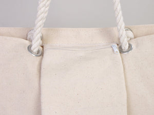Large Blank Canvas Tote Bag with Zippered Inner Pocket – 19"x16"x4" Heavy - Duty Cotton - Pamusan.com