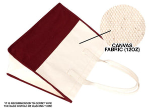 Large Burgundy Canvas Tote Bag – Bridesmaid & Wedding Guest Gift - Pamusan.com