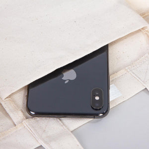 Large Canvas Tote Bag with Long Strap & Short Handles – Natural Cotton Shopping Bag - Pamusan.com