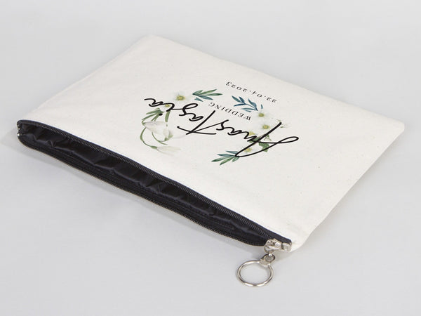 Large Clutch Bag For Wedding Gift - 12"W x 8"H (30 cm x 21 cm) Custom Cotton Big Clutch Bag - Wedding cotton clutch gift - Clutch Wedding Clutch bag - Pamusan.com