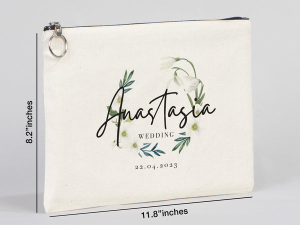 Large Clutch Bag For Wedding Gift - 12"W x 8"H (30 cm x 21 cm) Custom Cotton Big Clutch Bag - Wedding cotton clutch gift - Clutch Wedding Clutch bag - Pamusan.com
