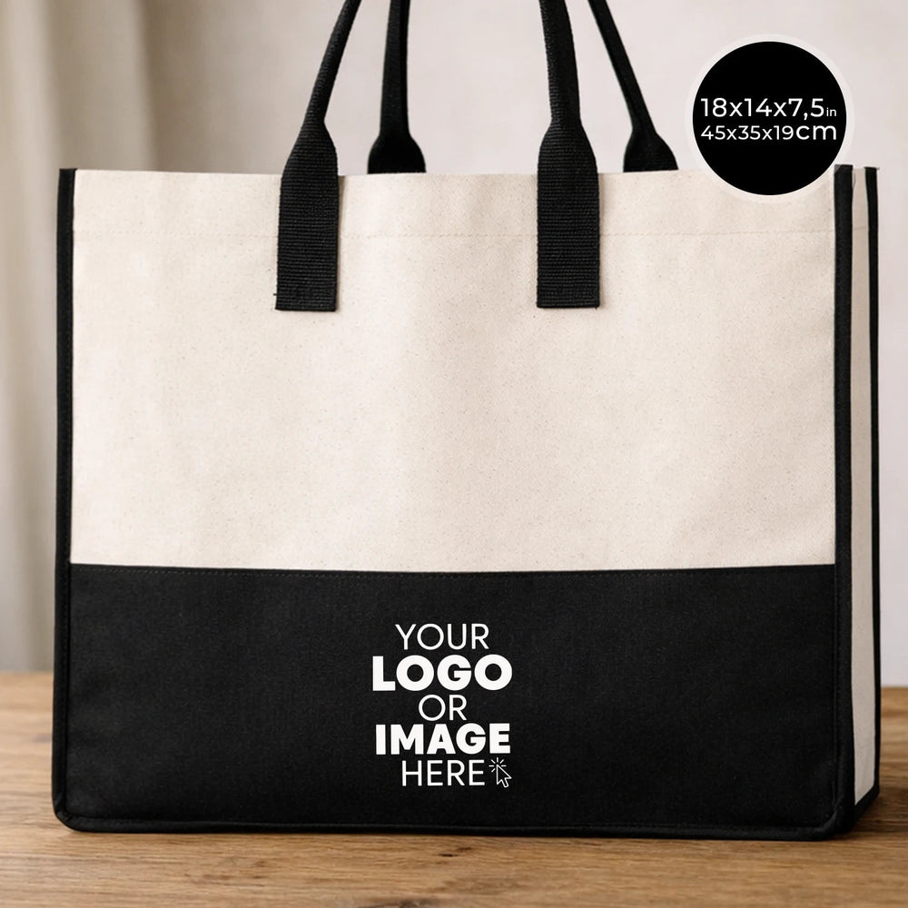Large Elite Personalized Canvas Tote – Custom Travel, Spa, Hotel Gift Bag with Pocket - Pamusan.com