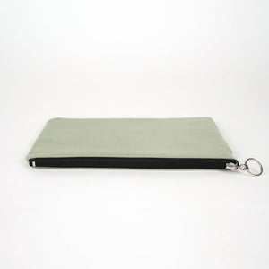 Mint Green Cotton Zippered Clutch Pouch – 12" × 8" (30 × 21 cm) – 10 oz Fabric - Pamusan.com