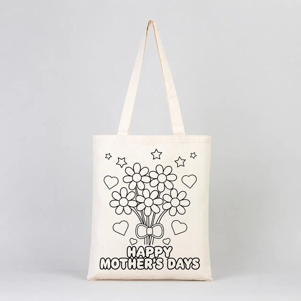 Mother’s Day Painting Set 1 – 25 Double - Sided Colorable Cotton Tote Bags 14"x16"+ Carioca Fabric Markers - Pamusan.com